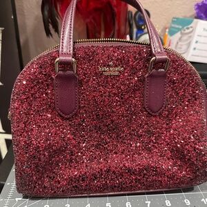 Kate Spade burgundy sparkly satchel